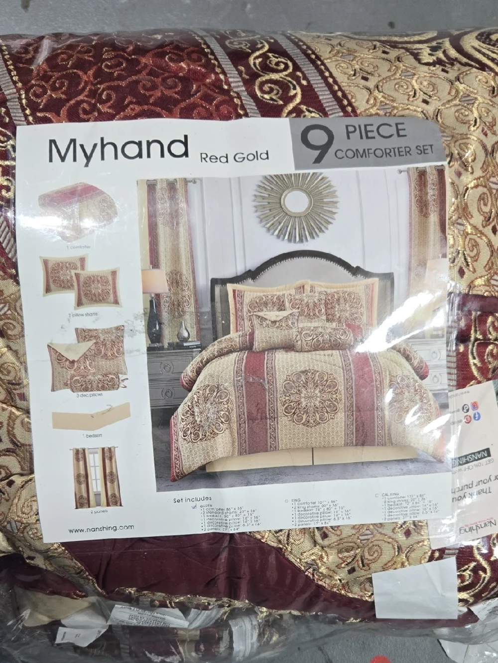 Nanshing 9pc Queen Myhand Comforter Set Red